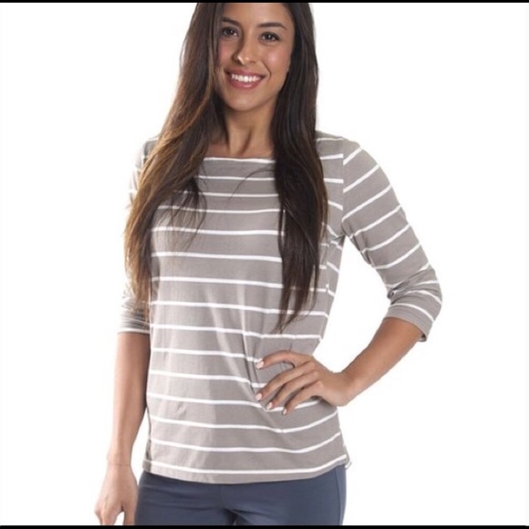 NWT Gray Striped Jersey Shirt Size Sm - Picture 3 of 4